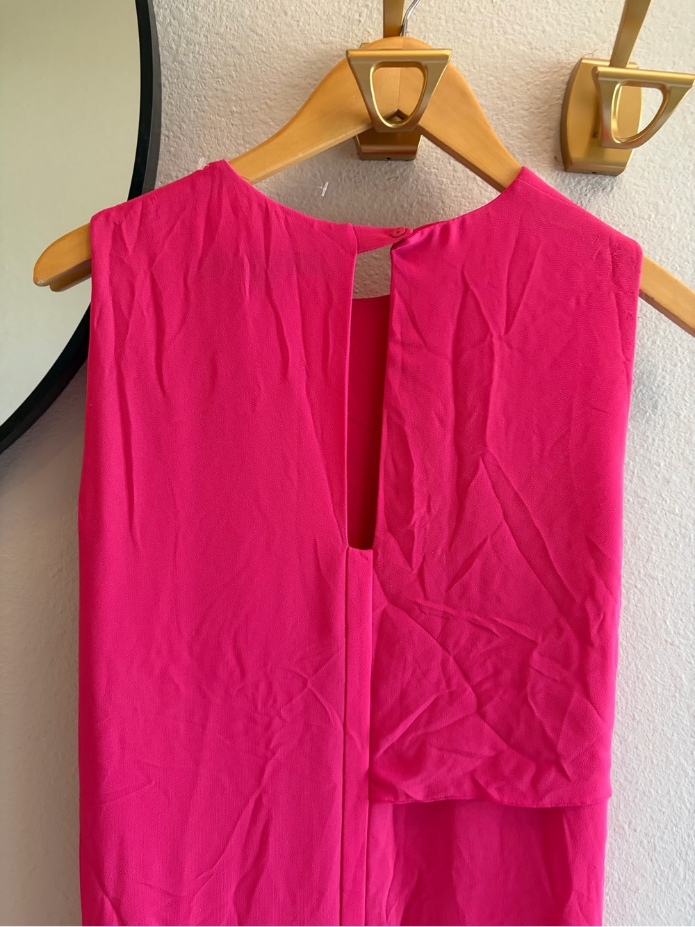 FRENCH CONNECTION James Pink Sleeveless Sheath Dress Asymmetrical Ruffle - Picture 10 of 11